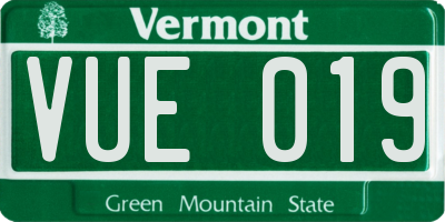 VT license plate VUE019