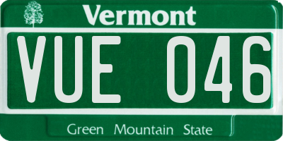 VT license plate VUE046