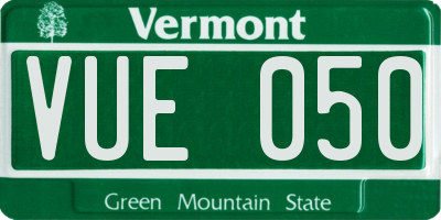 VT license plate VUE050