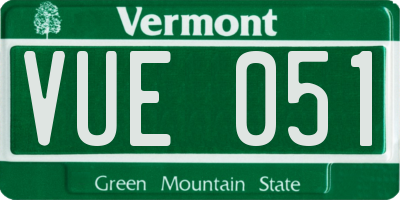 VT license plate VUE051