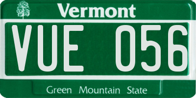VT license plate VUE056