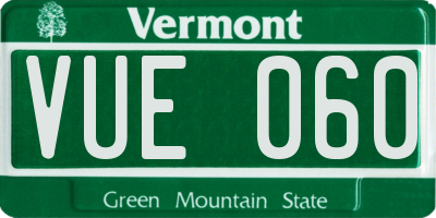VT license plate VUE060