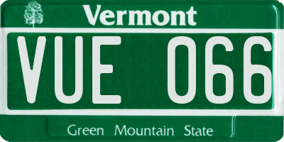VT license plate VUE066