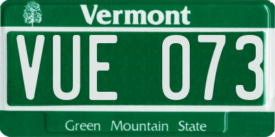 VT license plate VUE073