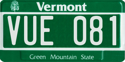 VT license plate VUE081