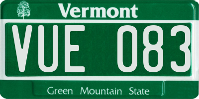 VT license plate VUE083