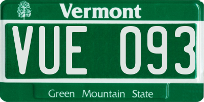 VT license plate VUE093