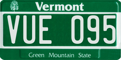 VT license plate VUE095