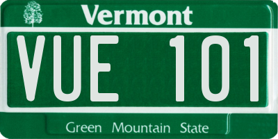 VT license plate VUE101