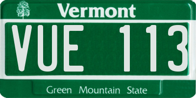 VT license plate VUE113