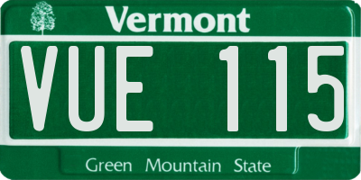 VT license plate VUE115