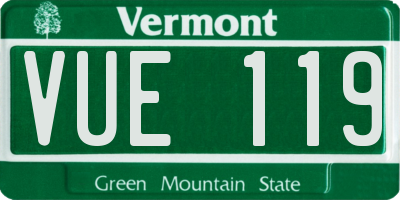 VT license plate VUE119
