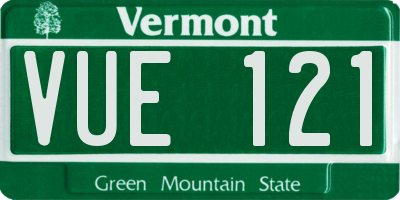 VT license plate VUE121