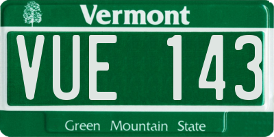 VT license plate VUE143