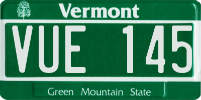 VT license plate VUE145