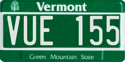 VT license plate VUE155