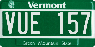 VT license plate VUE157