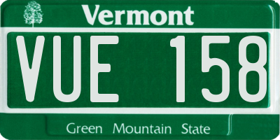 VT license plate VUE158
