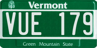 VT license plate VUE179