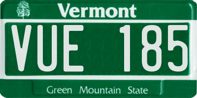 VT license plate VUE185