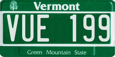 VT license plate VUE199