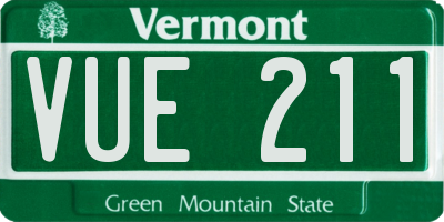 VT license plate VUE211
