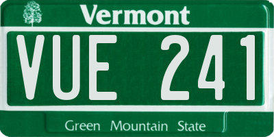 VT license plate VUE241