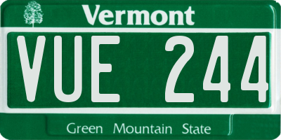 VT license plate VUE244