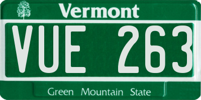 VT license plate VUE263