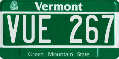 VT license plate VUE267