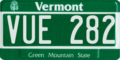 VT license plate VUE282