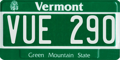 VT license plate VUE290