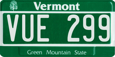 VT license plate VUE299
