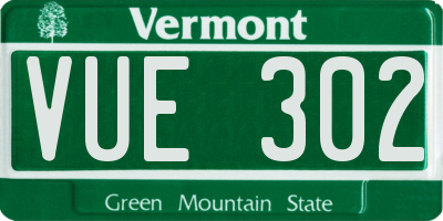 VT license plate VUE302