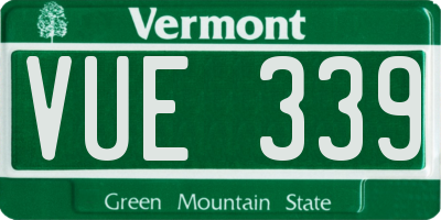 VT license plate VUE339