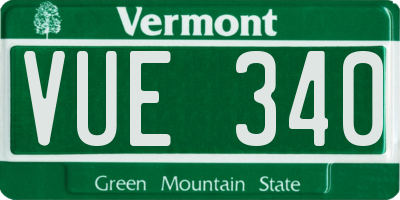 VT license plate VUE340