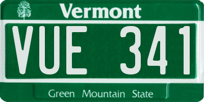 VT license plate VUE341
