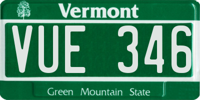 VT license plate VUE346