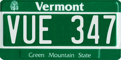 VT license plate VUE347