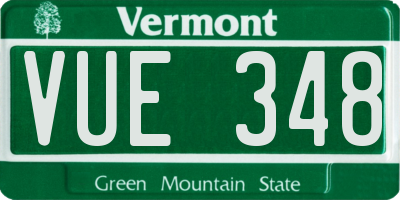 VT license plate VUE348