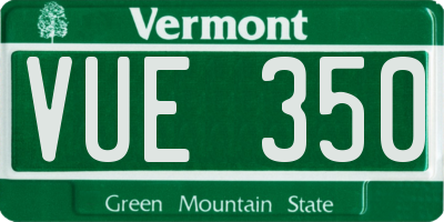 VT license plate VUE350