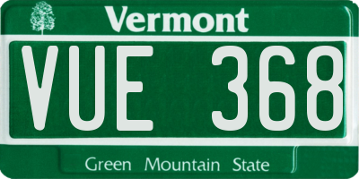VT license plate VUE368
