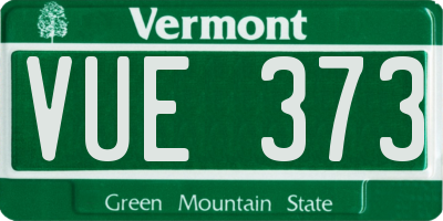 VT license plate VUE373