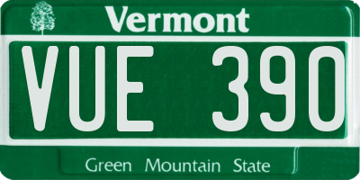 VT license plate VUE390