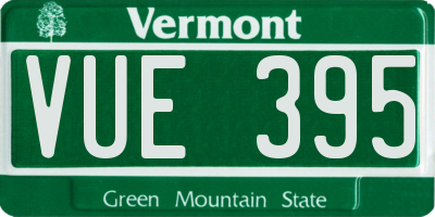 VT license plate VUE395