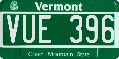 VT license plate VUE396