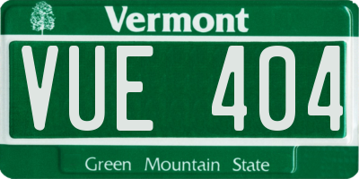 VT license plate VUE404
