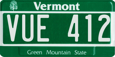 VT license plate VUE412