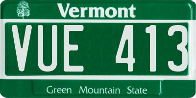 VT license plate VUE413