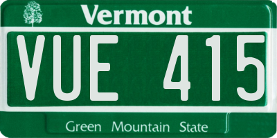 VT license plate VUE415